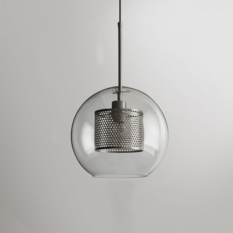 Nerel Współczesna Złota Lampa Wisząca, Szklana, Kula/Cylindryczna