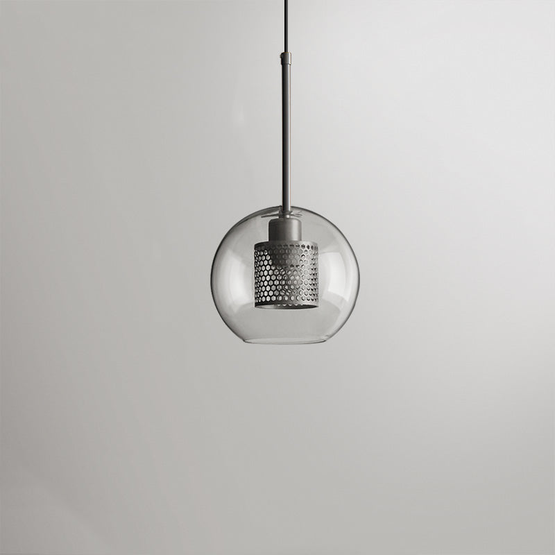 Nerel Współczesna Złota Lampa Wisząca, Szklana, Kula/Cylindryczna