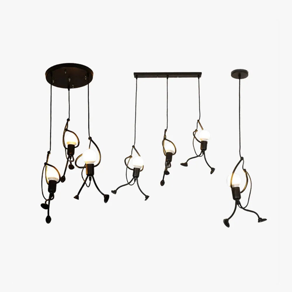 Esi Retro Nowoczesna Lampa Wisząca Iron Man, Czarna