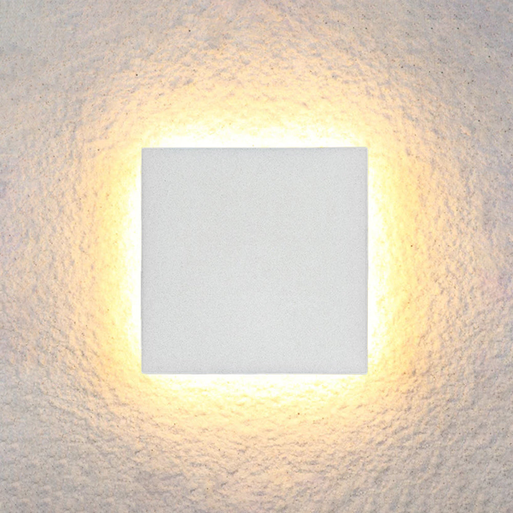 Dori Minimalistyczna Okrągła/Kwadratowa Zewnętrzna Lampa Ścienna LED, Czarna/Biała
