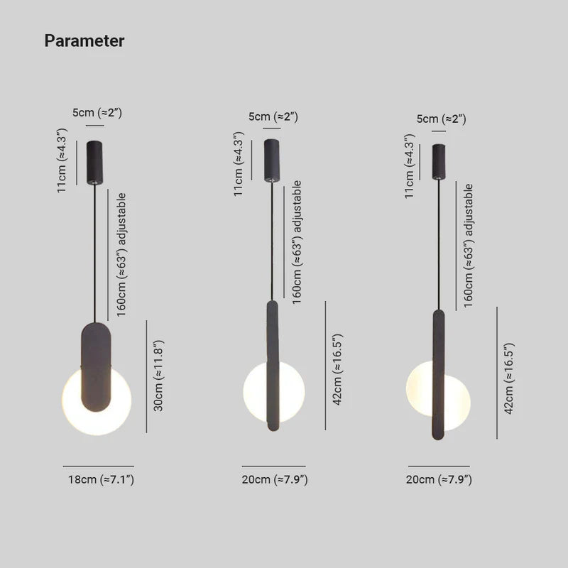 Kori Nowoczesna Lampa Wisząca LED Czarno/Biała do Salonu