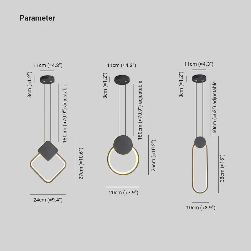 Kori Nowoczesna Lampa Wisząca LED Czarno/Biała do Salonu