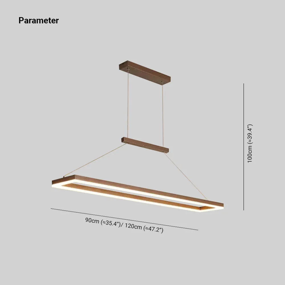 Nowoczesna prostokątna lampa wisząca Nexil, Złota/Kawowa