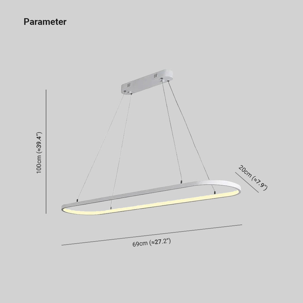 Avenor Minimalistyczna Owalna Lampa Wisząca Wewnętrzna