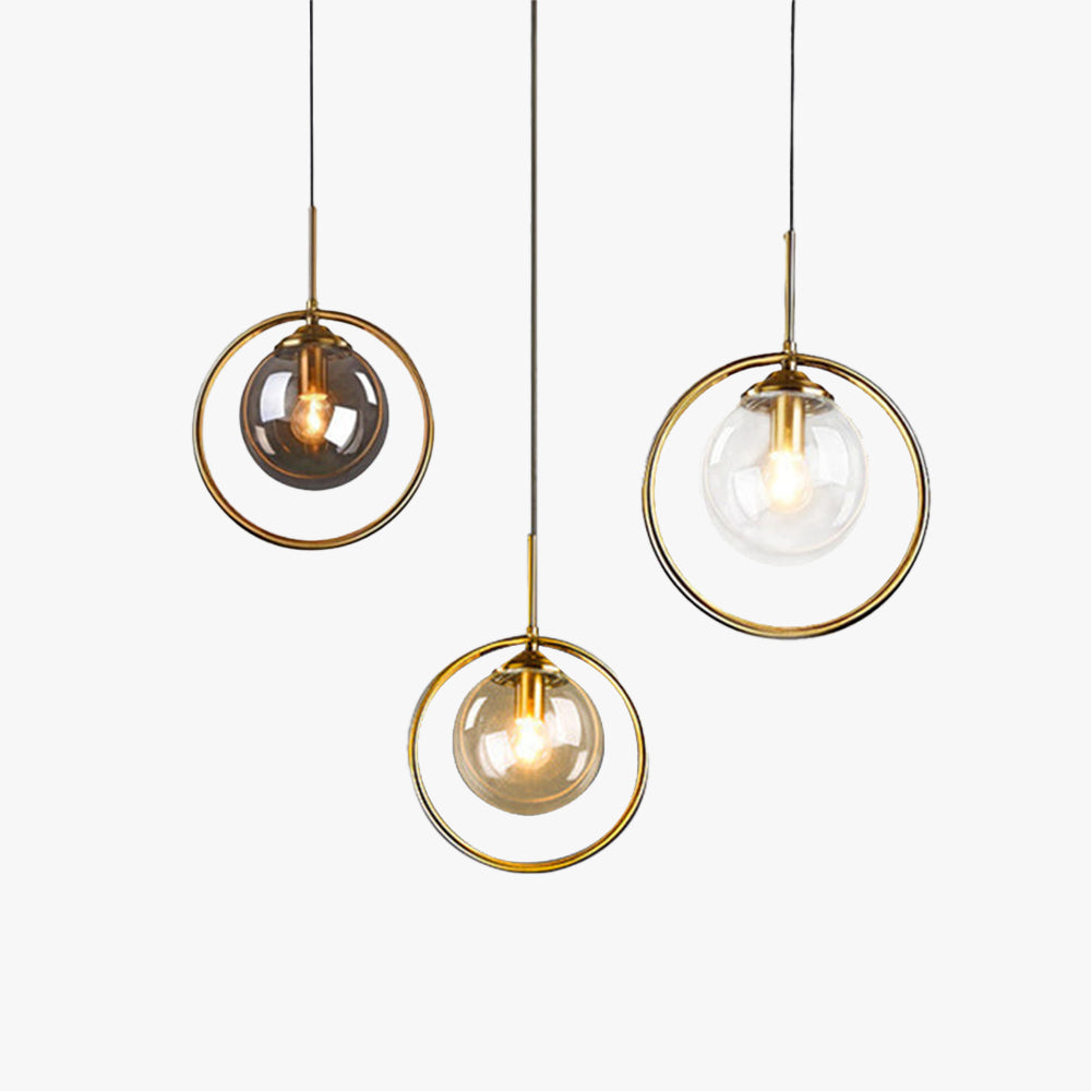 Szklana Lampa Wisząca Neo z Pierścieniem