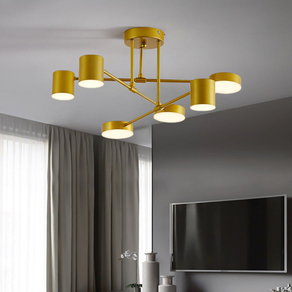Lampa sufitowa Sorex LED natynkowa Czarna/Biała/Złota 6-punktowa