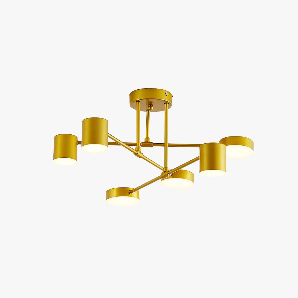 Lampa sufitowa Sorex LED natynkowa Czarna/Biała/Złota 6-punktowa