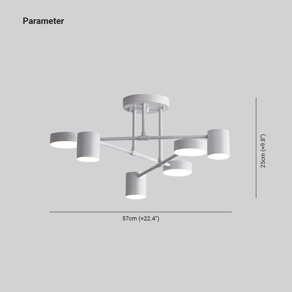 Lampa sufitowa Sorex LED natynkowa Czarna/Biała/Złota 6-punktowa