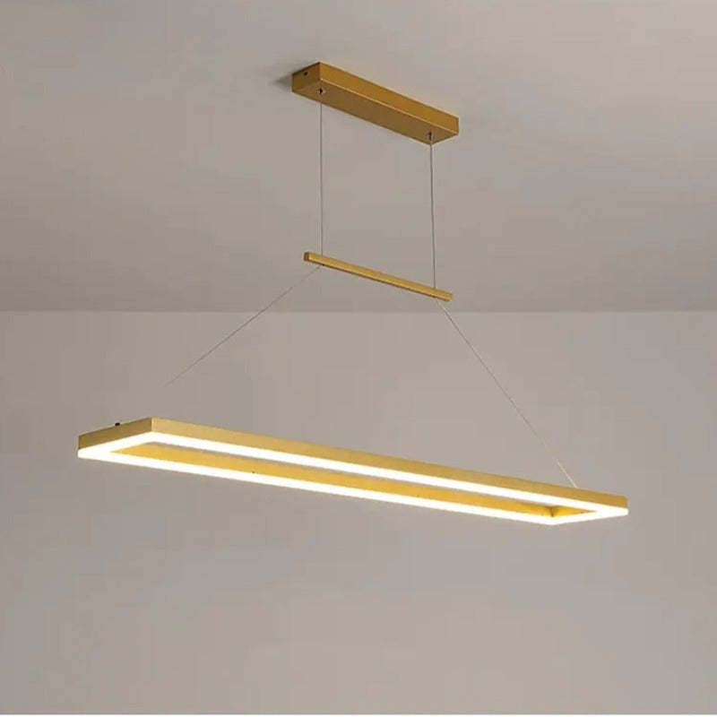 Nowoczesna prostokątna lampa wisząca Nexil, Złota/Kawowa