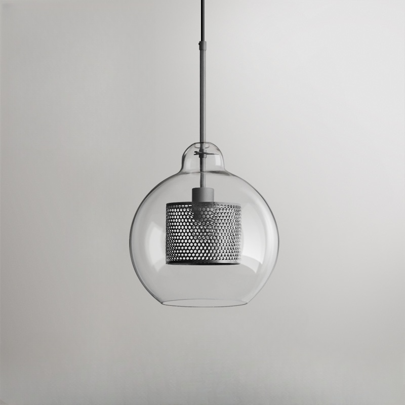 Nerel Współczesna Złota Lampa Wisząca, Szklana, Kula/Cylindryczna