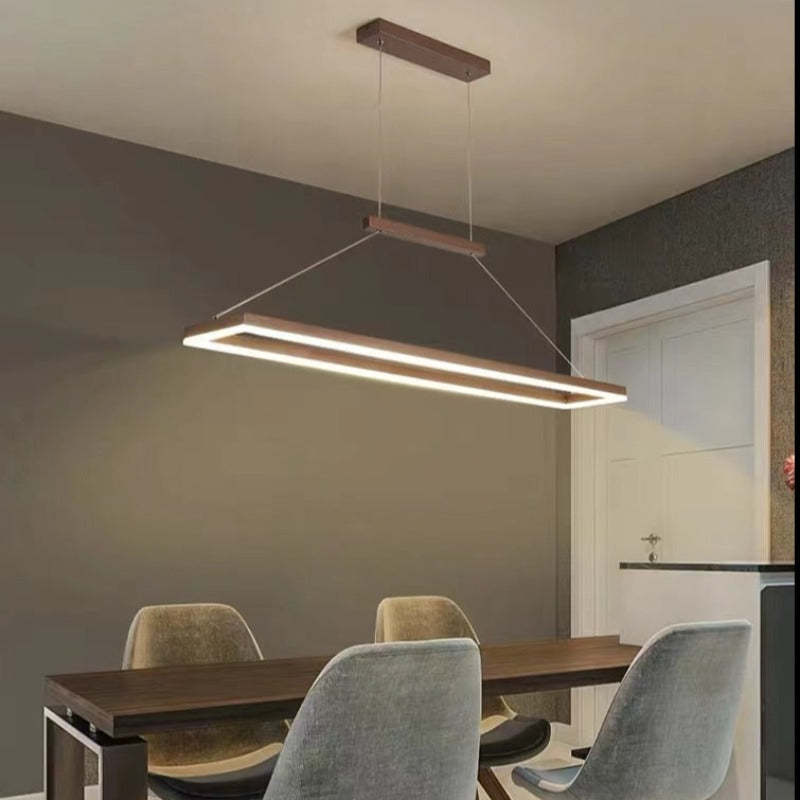 Nowoczesna prostokątna lampa wisząca Nexil, Złota/Kawowa