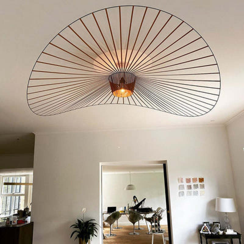 Lampa wisząca Xelion Nowoczesna Kwiatowa Tkanina Czarna/Biała/Złota/Brązowa