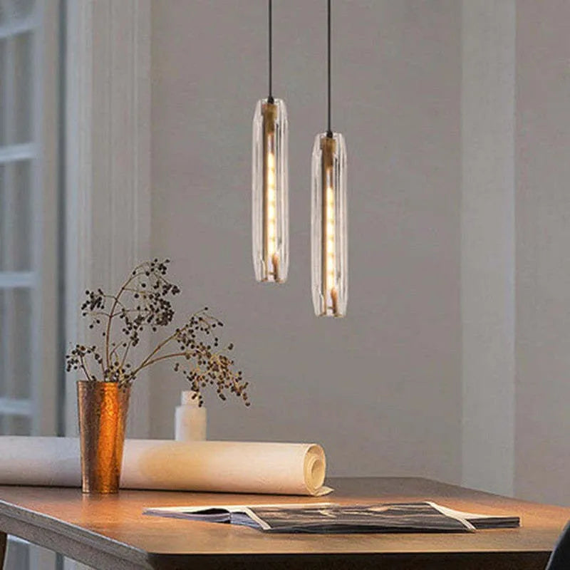 Orinex Mosiężna Designerska Lampa Wisząca Szklana Przydymiona