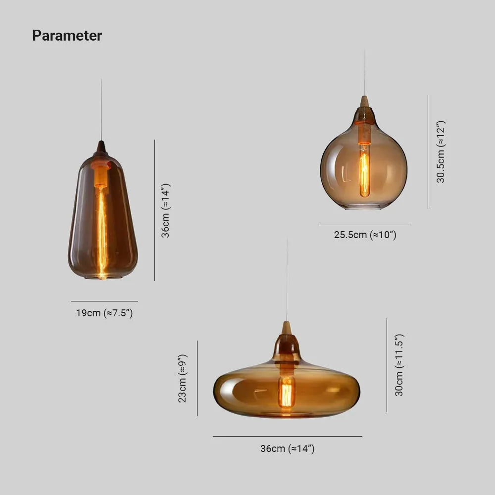 Lampa Wisząca Sorvex Bursztynowe Szkło