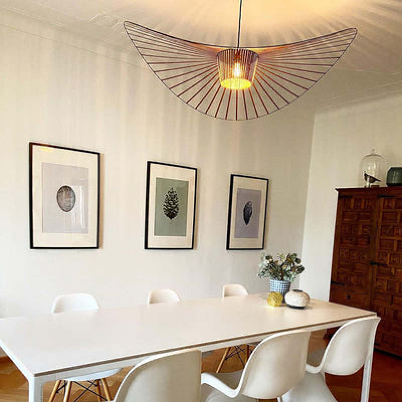 Lampa wisząca Xelion Nowoczesna Kwiatowa Tkanina Czarna/Biała/Złota/Brązowa
