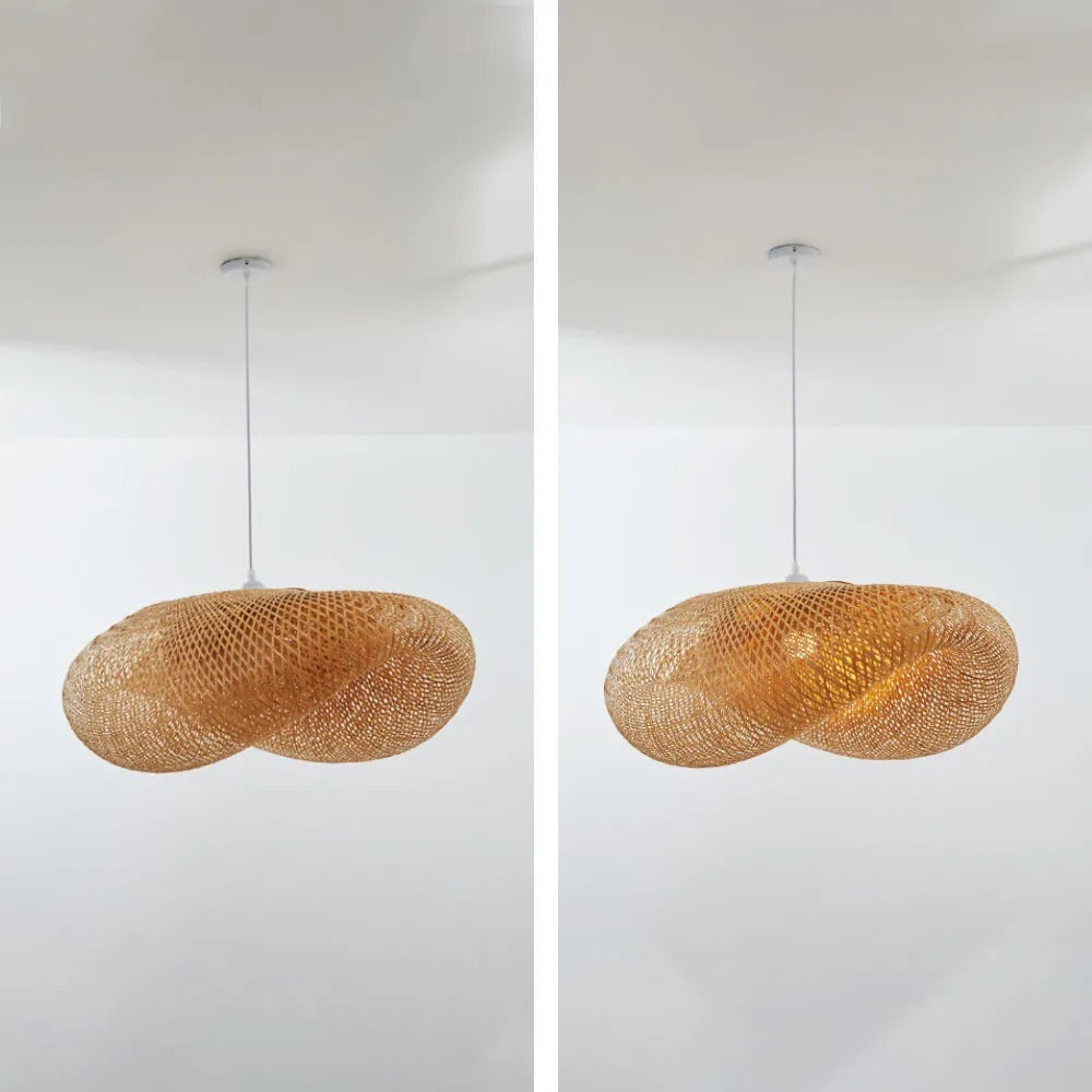 Lampa wisząca Veltrix, naturalny bambus, do kuchni/nad wyspę
