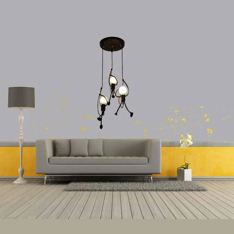Esi Retro Nowoczesna Lampa Wisząca Iron Man, Czarna