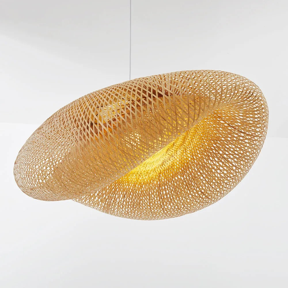 Lampa wisząca Veltrix, naturalny bambus, do kuchni/nad wyspę