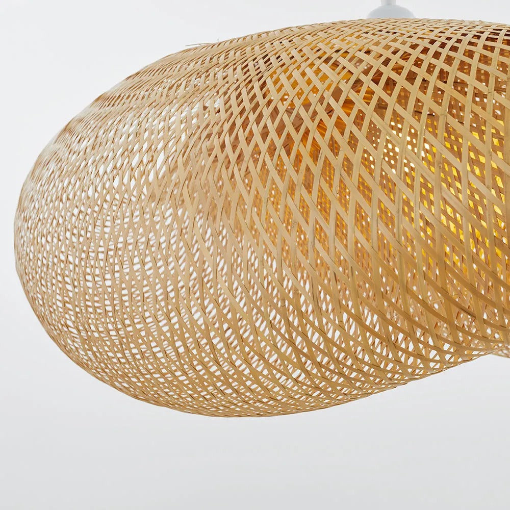Lampa wisząca Veltrix, naturalny bambus, do kuchni/nad wyspę