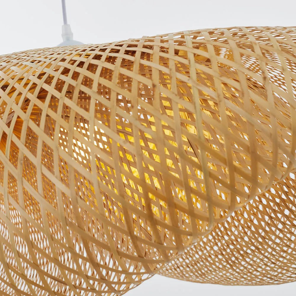 Lampa wisząca Veltrix, naturalny bambus, do kuchni/nad wyspę