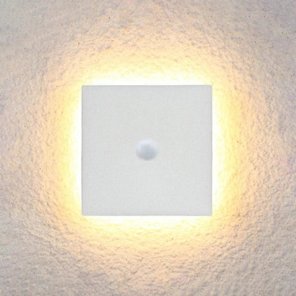 Dori Minimalistyczna Okrągła/Kwadratowa Zewnętrzna Lampa Ścienna LED, Czarna/Biała