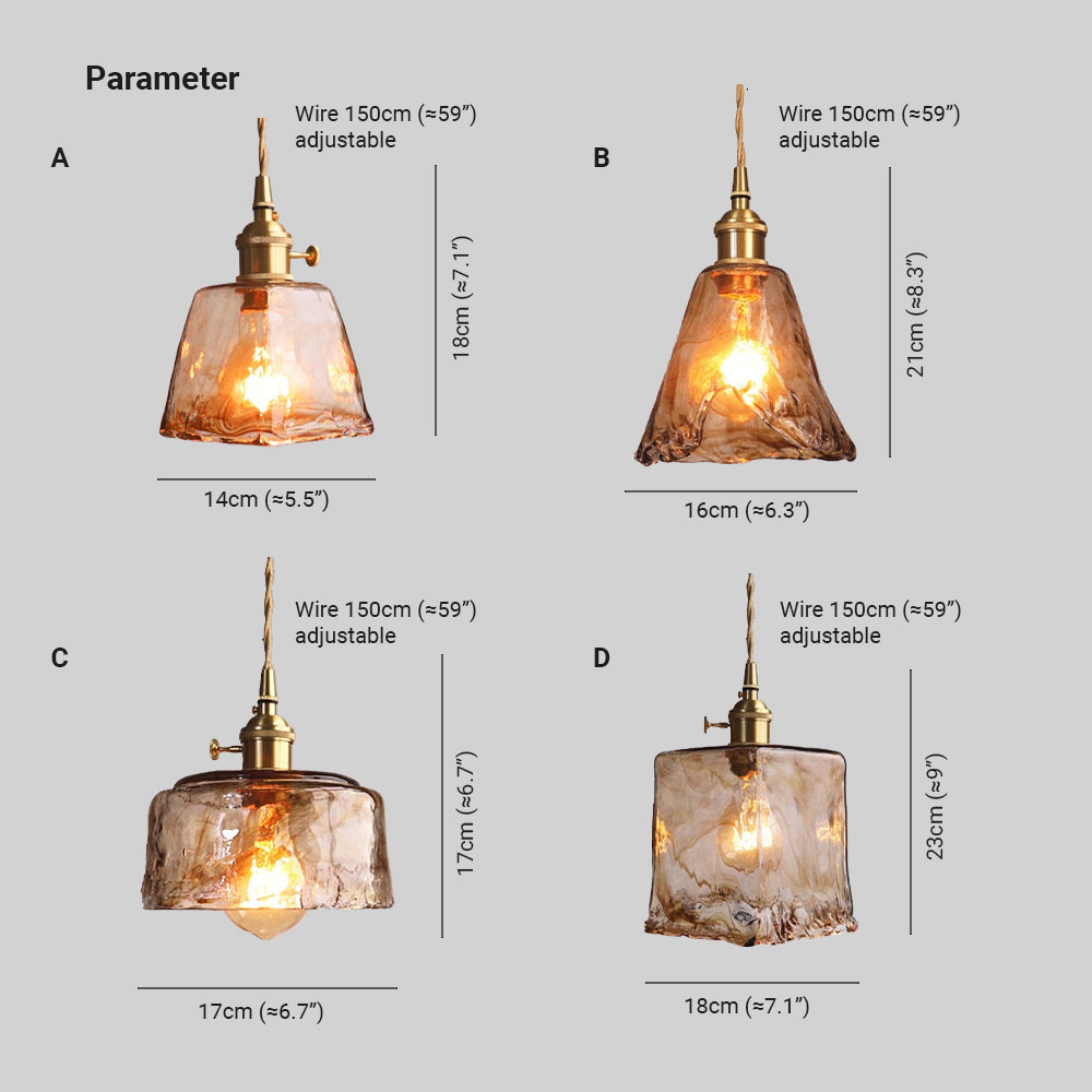 Lampa wisząca Evin Szkło&Mosiądz
